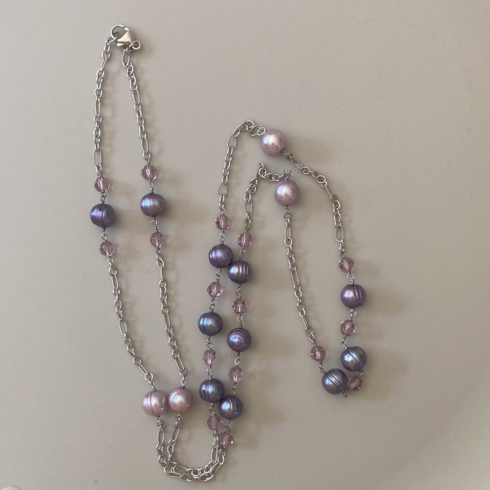 Honora Cultured Pearl and Swarovski crystal necklace